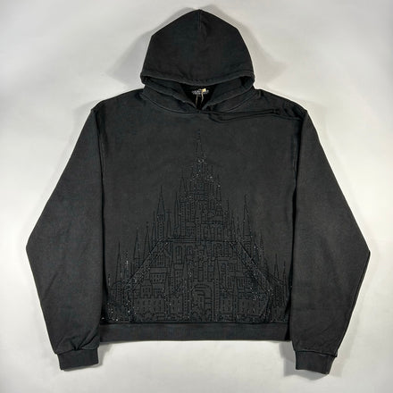 BLACK RHINESTONE CASTLE HOODIE